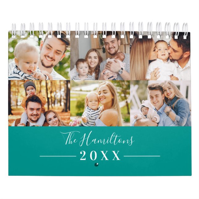 Calendario Collage de fotos de rejilla moderna Familia 2022 (Tapa)