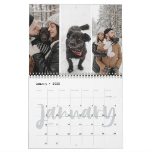 Calendario Collage de fotos Del Mes De La Caligrafía De La Vi