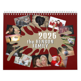 Calendario collage de fotos del Personalizado de salpicaduras
