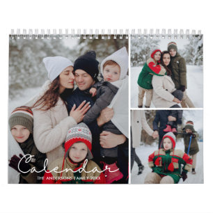 Calendario Collage de fotos familiares personalizadas elegant