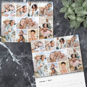 Calendario Collage de Fotos Minimalista Moderno Simple