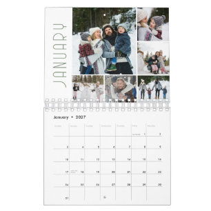 Calendario Collage de Fotos Moderno 6 Fotos por Mes