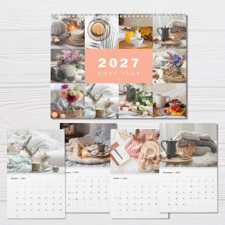 Calendario Collage de fotos moderno del año acogedor Calendar