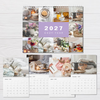 Calendario Collage de fotos moderno del año acogedor Calendar