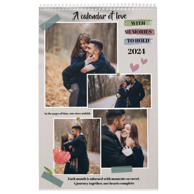 Calendario collage de fotos moderno y lindo (Tapa)