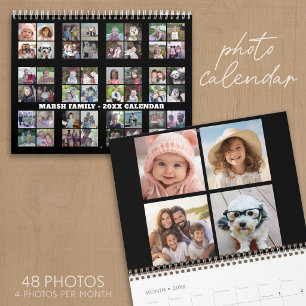 Calendario Collage de fotos personalizado de familia moderna