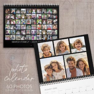 Calendario Collage de fotos personalizado de familia moderna