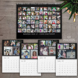 Calendario Collage de fotos personalizado moderno para famili