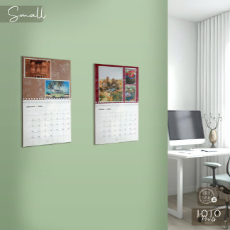 Calendario Collage de fotos personalizado Rose Line Art 2026