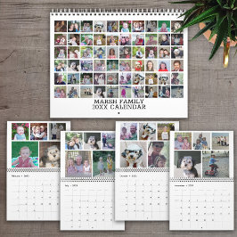 Calendario Collage familiar moderno de 60 Personalizados de f