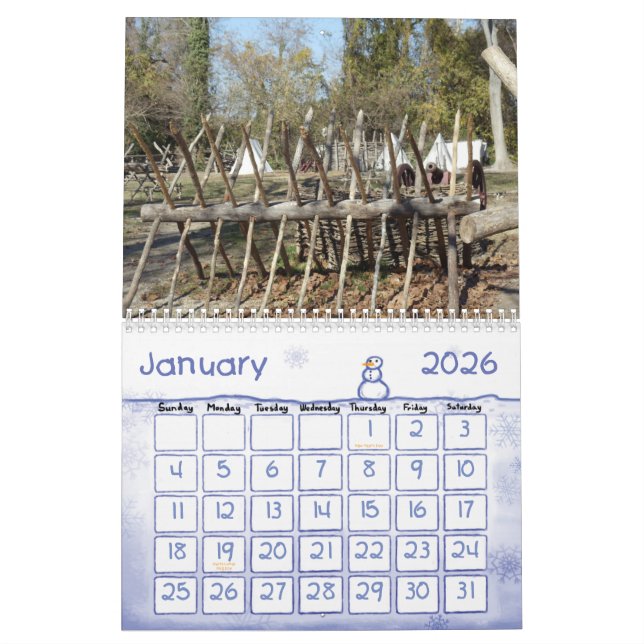 Calendario colonial de Williamsburg 2013 (Jan 2026)