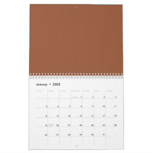 Calendario Color sólido Naranja de terracota