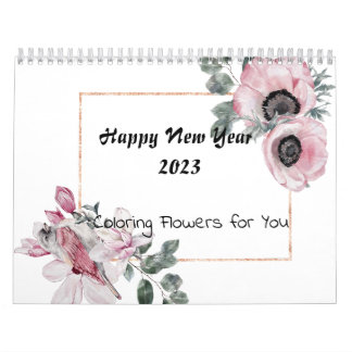 Calendario Coloración para Flores de Adultos 2023, Color prop