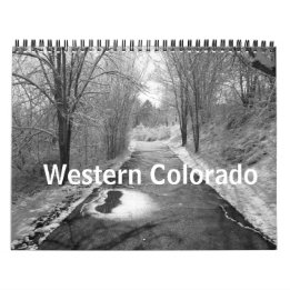 Calendario Colorado occidental en blanco y negro