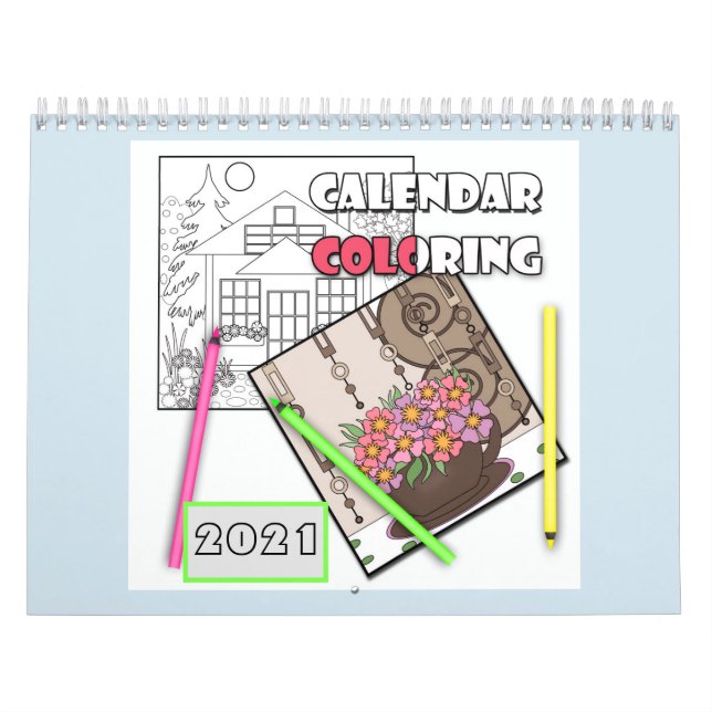 Calendario , coloreado , 2021 (Tapa)