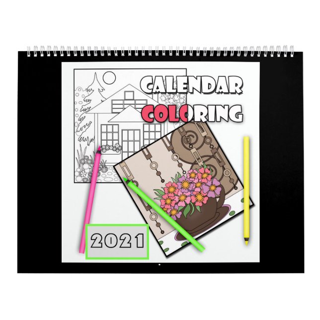 Calendario , coloreado , 2021 (Tapa)