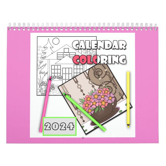 Calendario , coloreado , 2024 (Tapa)