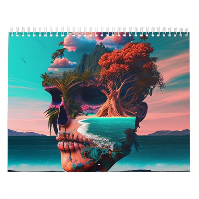 Calendario Colored skull head (Tapa)