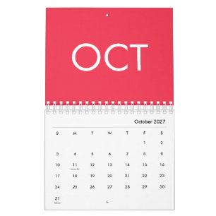 Calendario Colores Cálidos Simple Moderno 2027 Colorido