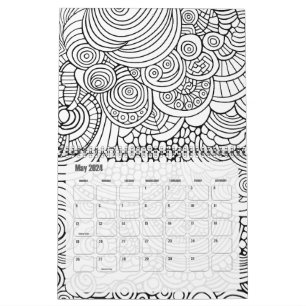 Calendario Colores de patrones abstractos modernos - blanco n