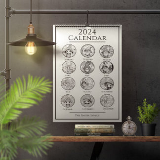 Calendario Colores únicos de Mandala Gnome