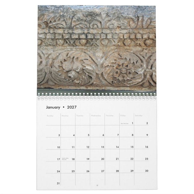 Calendario Colores y texturas de Israel (Jan 2027)