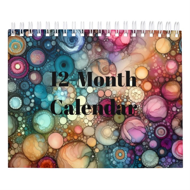 Calendario Colorful Alcohol Ink Design (Tapa)