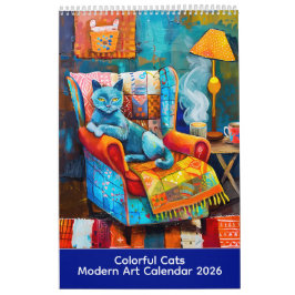 Calendario Colorful Cats – Modern Art Calendar 2026