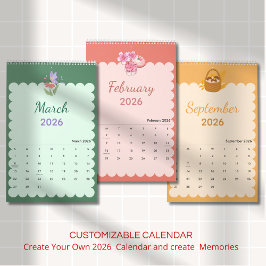 Calendario Colorful Kawaii Seasons Each Month