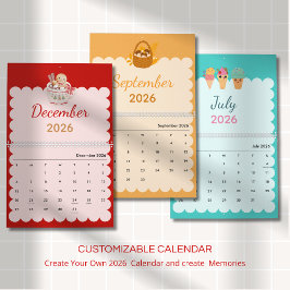 Calendario Colorful Kawaii Seasons Each Month