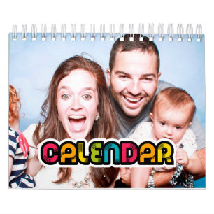 Calendario colorido de fotos familiares 2026