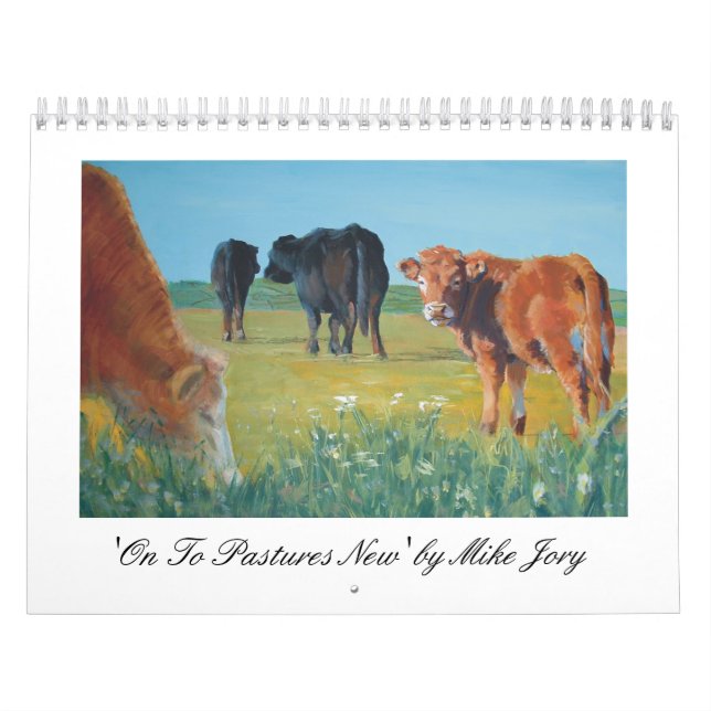 Calendario colorido de las pinturas de la vaca (Tapa)