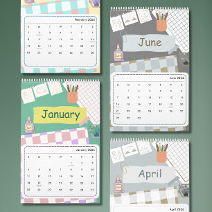 Calendario Colorido y Bonito 2026