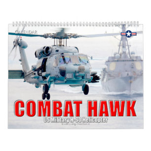 Calendario COMBAT HAWK - Helicóptero militar H-60 de los Esta