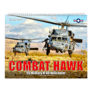 Calendario COMBAT HAWK - Helicóptero militar H-60 de los Esta