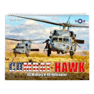 Calendario COMBAT HAWK - Helicóptero militar H-60 de los Esta