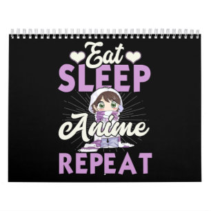 Calendario Comer Sleep Anime Repetir Idea de Regalo Cosplayer