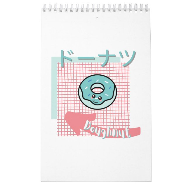 Calendario comida kawaii- lindo castaño, rosa, turquesa (Tapa)