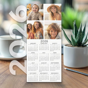 Calendario con 4 Collages de fotos - Blanco - Tarj