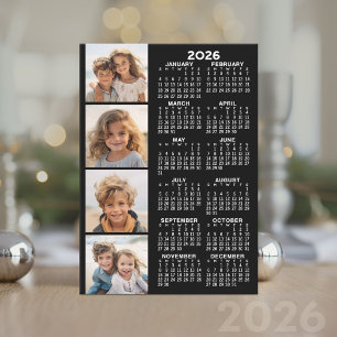 Calendario con 4 Collages de fotos en la tarjeta
