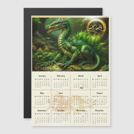 Calendario con dragón verde. Calendario para 2024