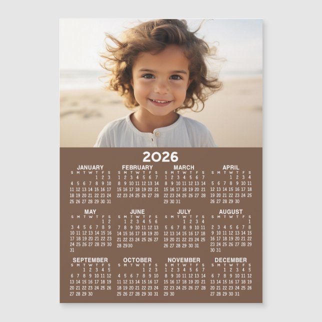 Calendario con Foto - Tarjeta Magnética de Año Com (Anverso)