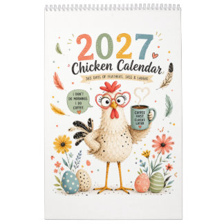 Calendario con gallina divertida