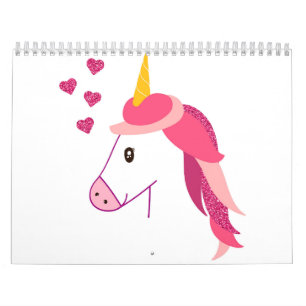 Calendario con unicornio para un chica.