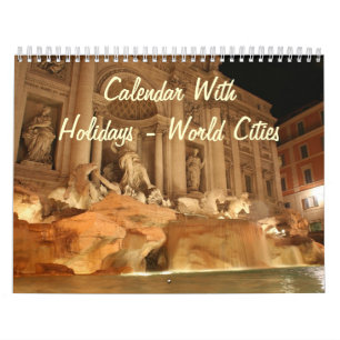 Calendario con vacaciones - Ciudades del mundo