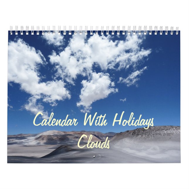 Calendario con vacaciones - Nubes (Tapa)