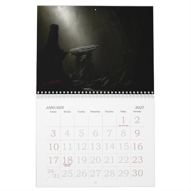 Calendario Concepto de Jamie Baxter (Jan 2027)