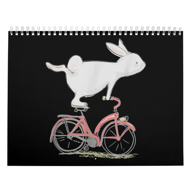 Calendario Conejo conejo conejo en bicicleta (Tapa)