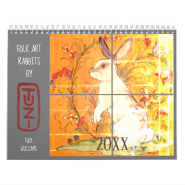 Calendario Conejos de arte popular de Tuzi Willams Rabbit Til