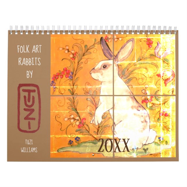 Calendario Conejos de arte popular de Tuzi Willams Rabbit Til (Tapa)